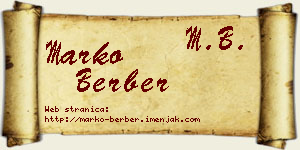 Marko Berber vizit kartica